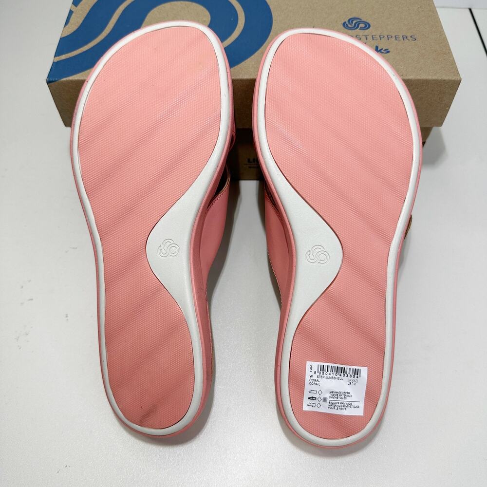 Clarks Cloudstepper Step June Shell Coral Slide Sandal Women 7.5M NIB - Picture 5 of 8